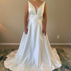 A-Line Satin Wedding Dress